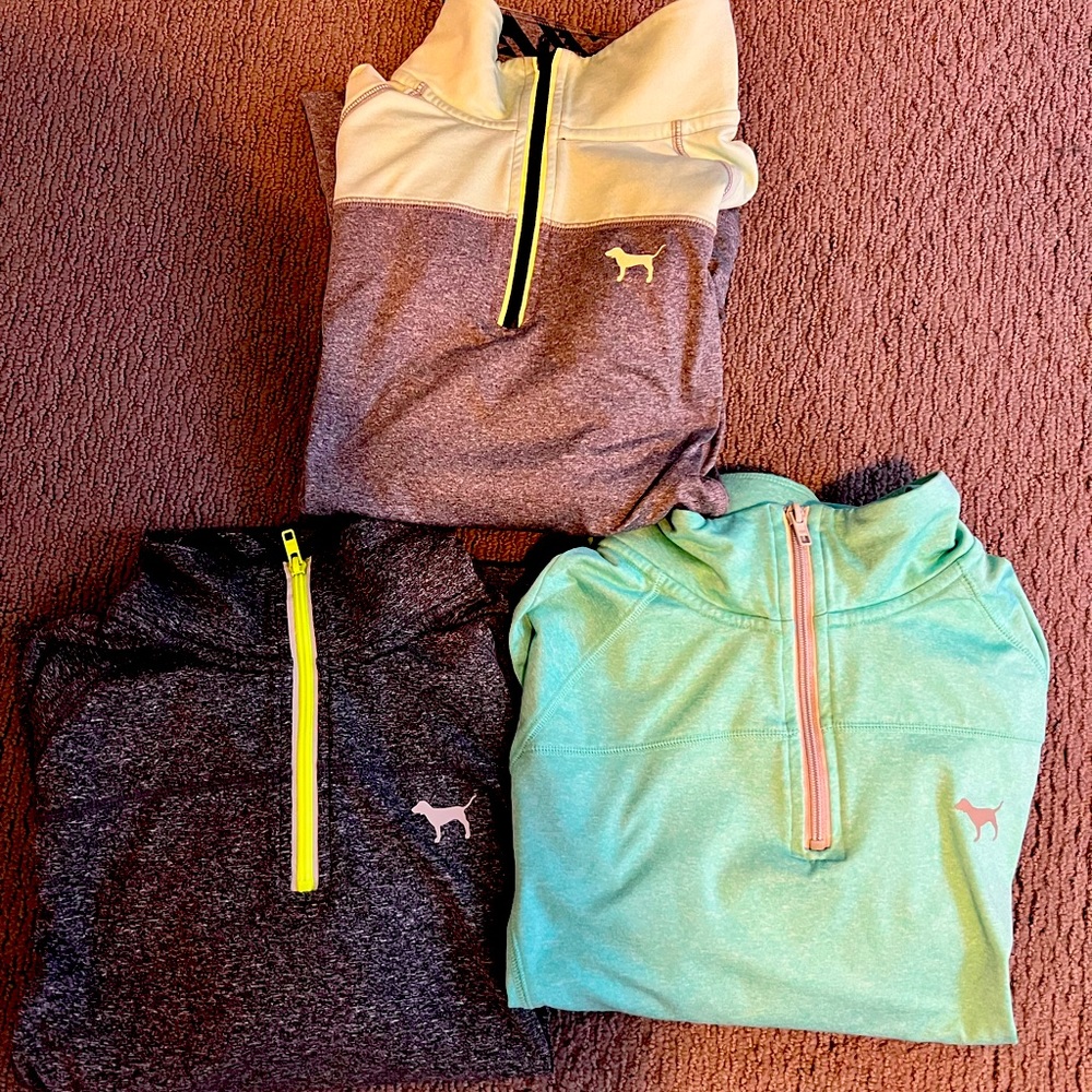 3 Small PINK Zip Ups